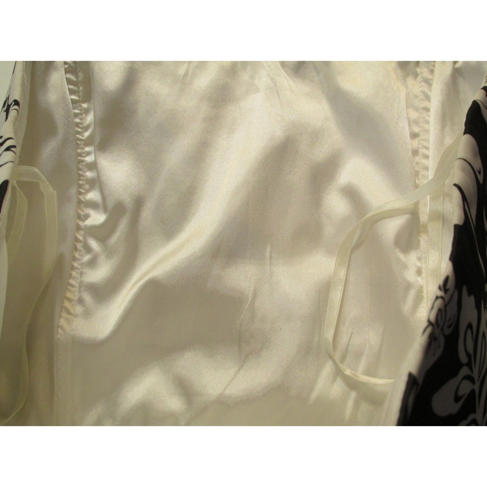 White House Black Market Midi Party Dress Women 12 Black White Floral Strapless - Picture 11 of 16
